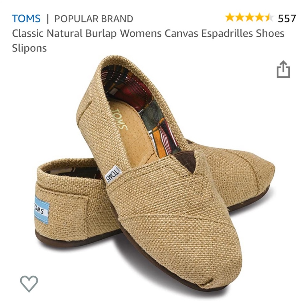 Toms Classic Burlap Women’s Shoes